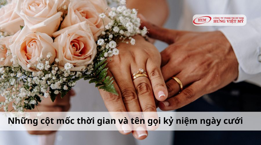 Những cột mốc thời gian và tên gọi kỷ niệm ngày cưới