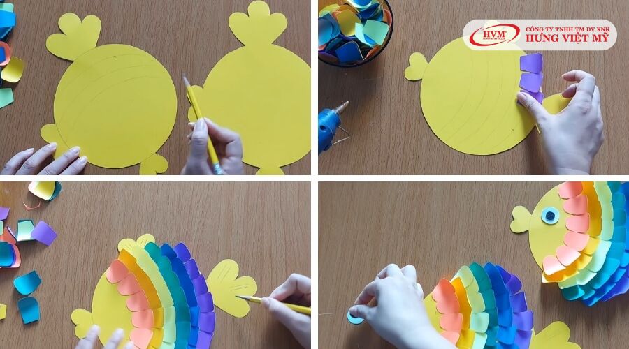 Làm lồng đèn con cá bước 6