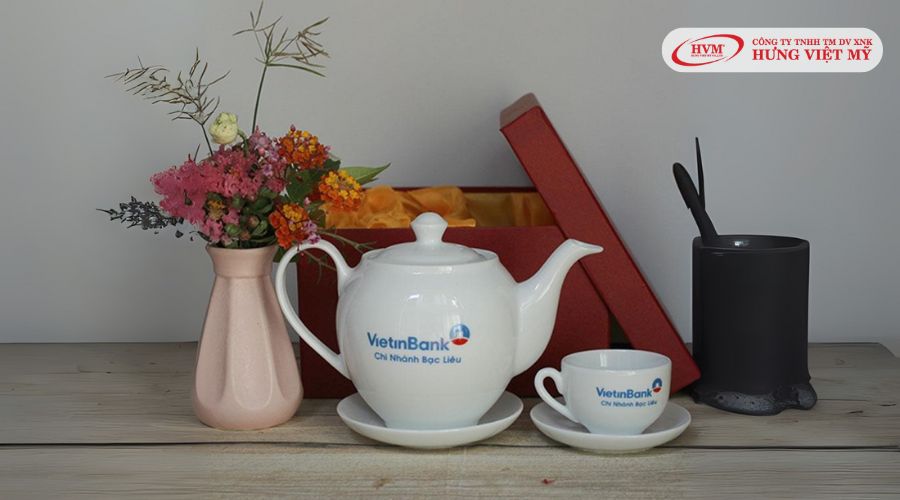 Bộ ấm chén uống trà cao cấp in logo theo yêu cầu