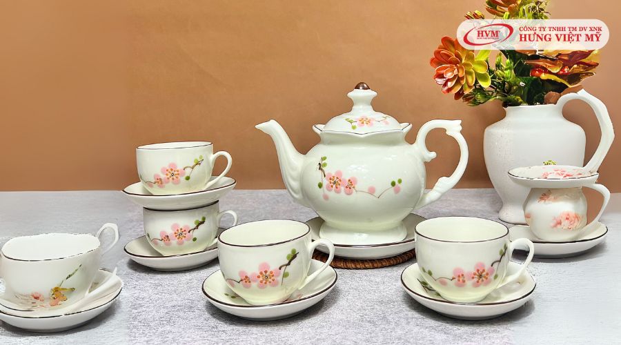Bộ ấm chén uống trà cao cấp vẽ tay