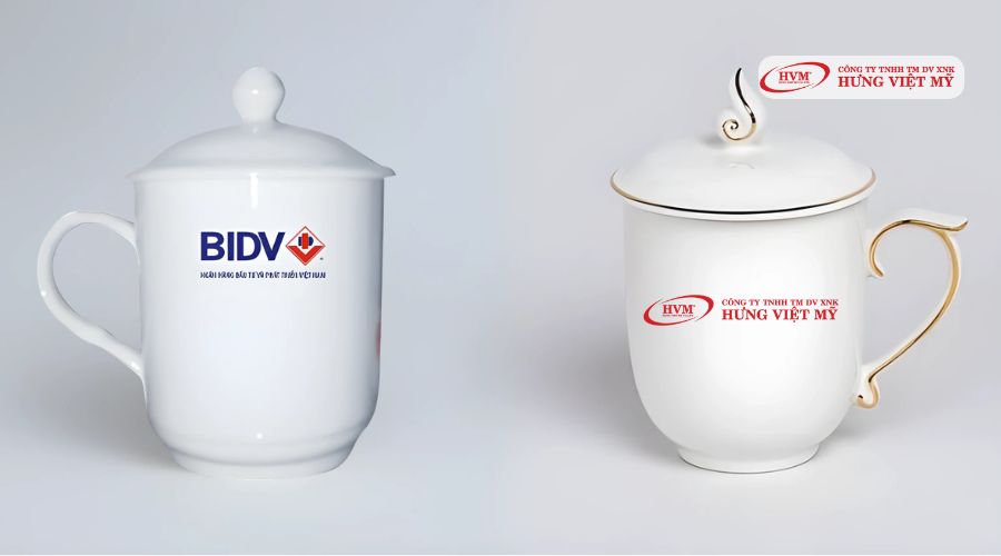 Ly sứ có nắp in logo