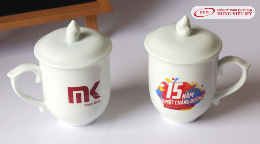 Ly sứ có nắp in logo