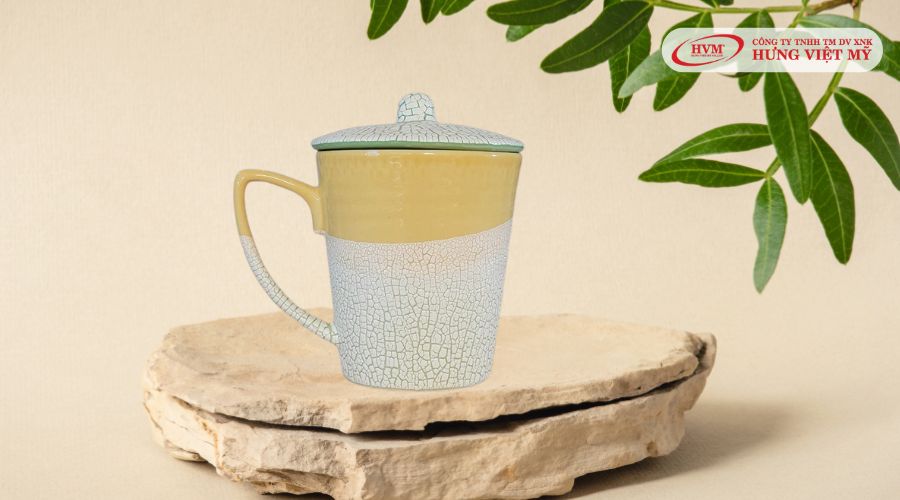 Ly sứ có nắp men rạn