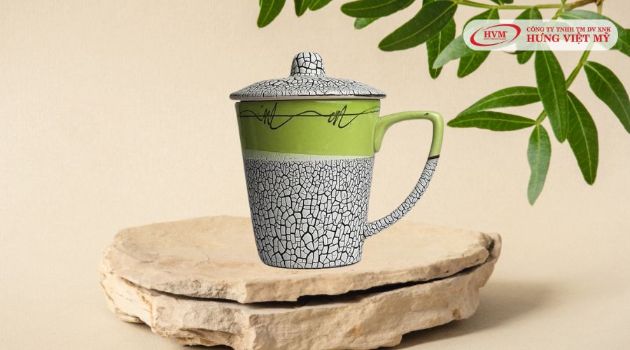 Ly sứ có nắp men rạn