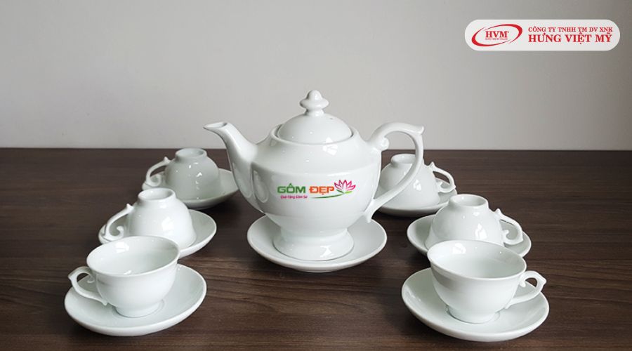 Bộ quà tặng ấm chén gốm sứ