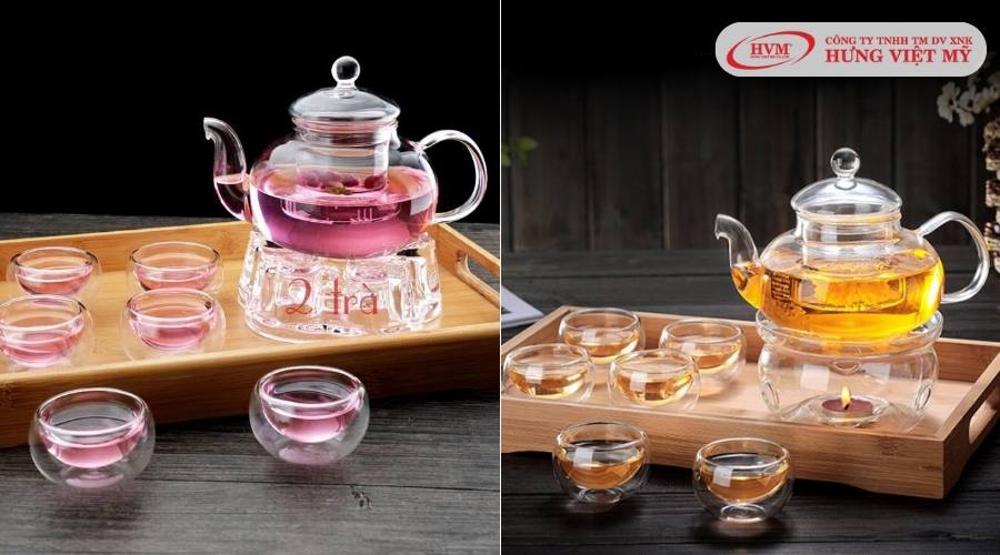 Bộ bình pha trà chất liệu borosilicate cao cấp