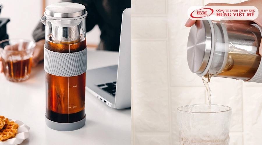 Mẫu bình pha trà thủy tinh chịu nhiệt, ủ lạnh