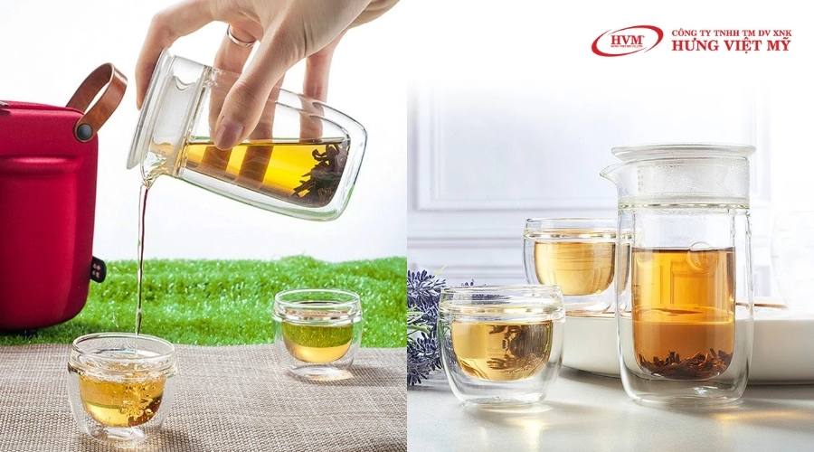 Bình pha trà thủy tinh giữ nhiệt mini