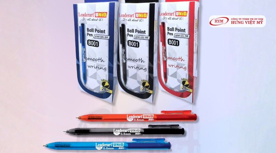 Bút bi viết chữ đẹp Semigel Ink Leaderart Unid B001