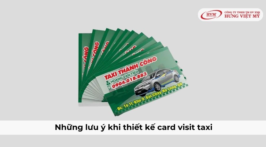 Lưu ý khi thiết kế caard visit taxi