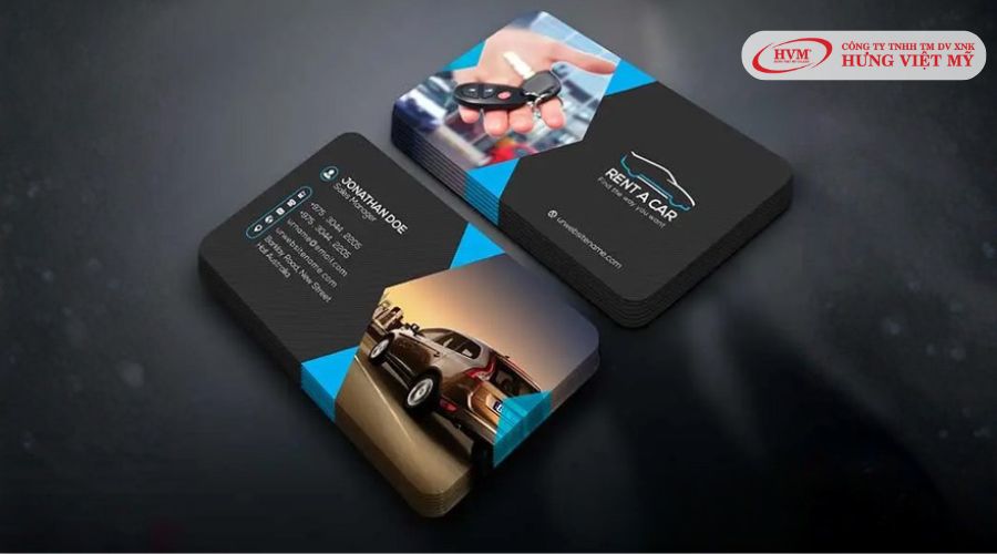 Mẫu card visit taxi có hình ảnh minh họa