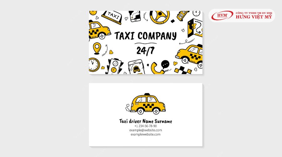 Mẫu card visit taxi ngộ nghĩnh