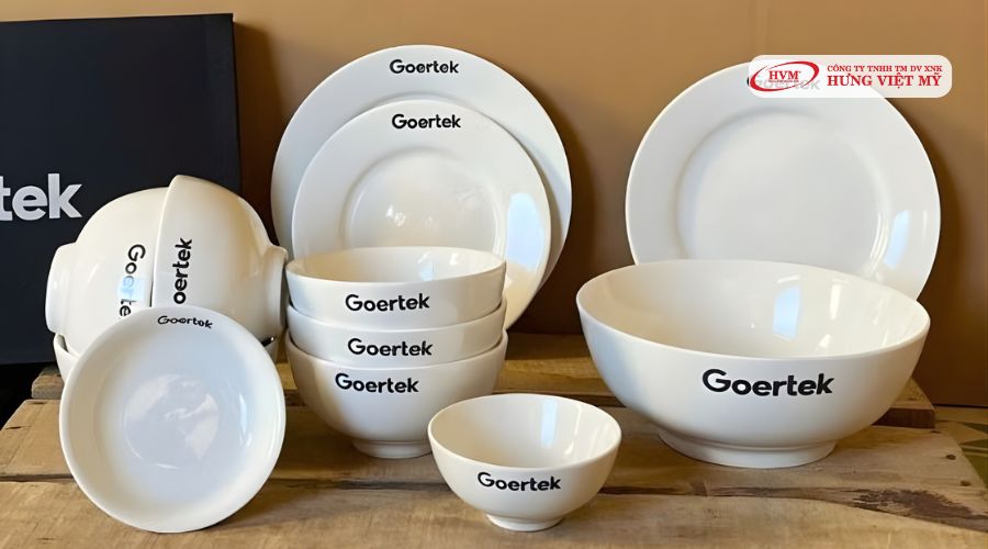 Bộ bát ăn in logo quà tặng Tết