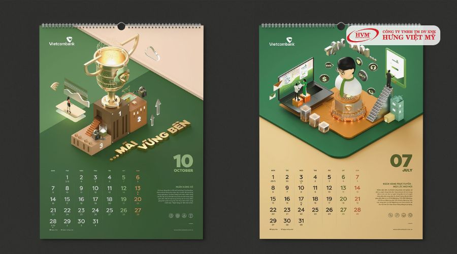 In lịch treo tường theo yêu cầu đẹp