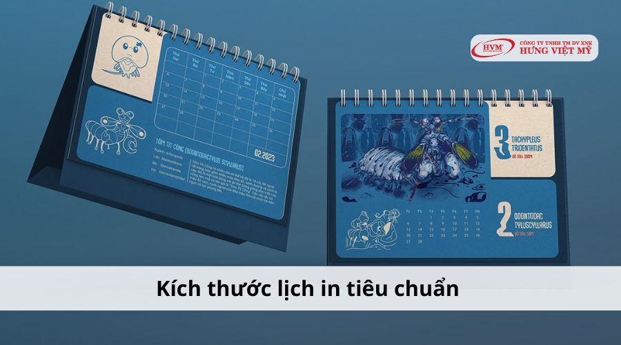 Kích thước lịch in tiêu chuẩn