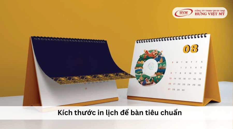 Kích thước khổ giấy in lịch để bàn
