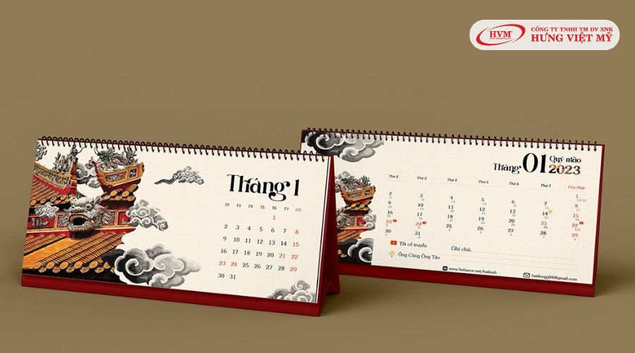 Lịch để bàn phong cách Tết