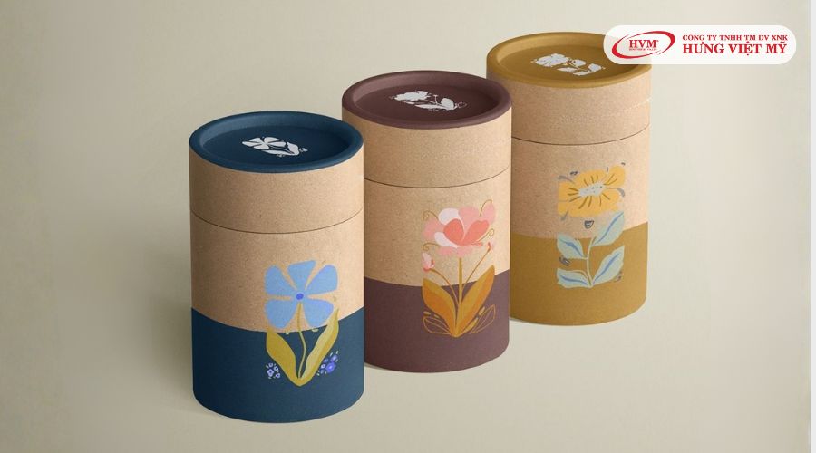 Hộp giấy in logo hình tròn ấn tượng