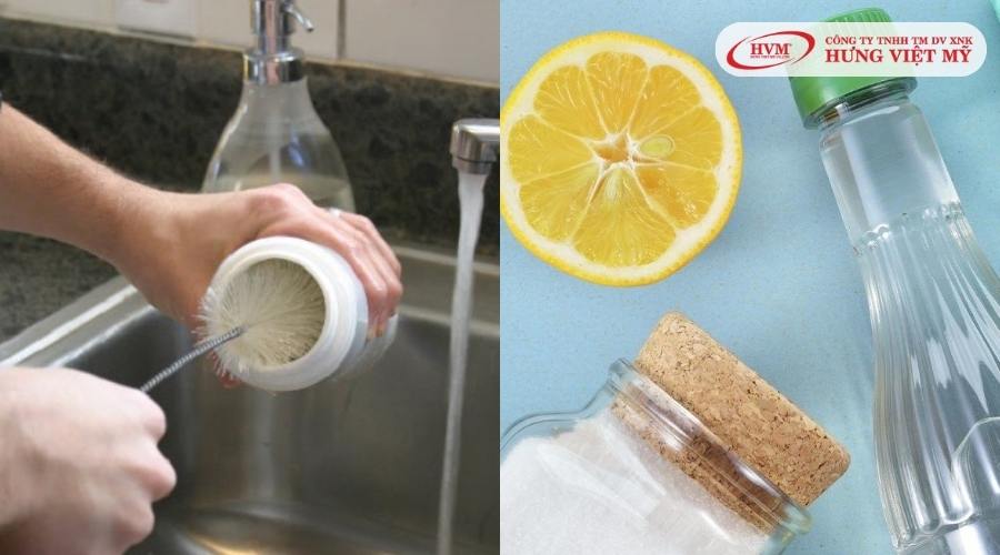 Cách khử mùi bình giữ nhiệt với giấm hoặc chanh