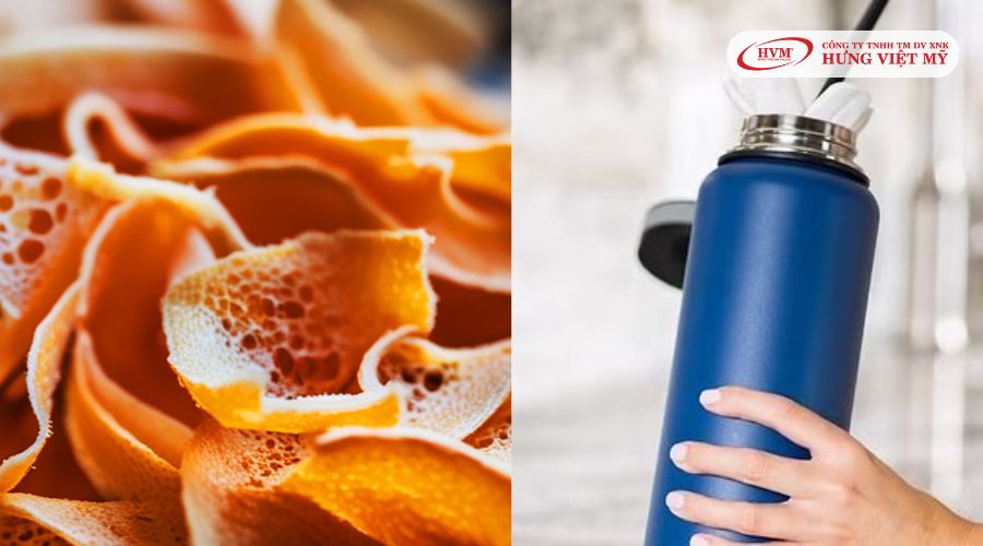 Dùng vỏ cam, chanh khử mùi bình giữ nhiệt
