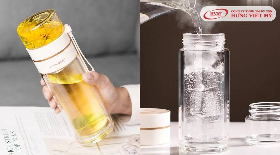 Bình giữ nhiệt thủy tinh hai lớp cách nhiệt chắc chắn
