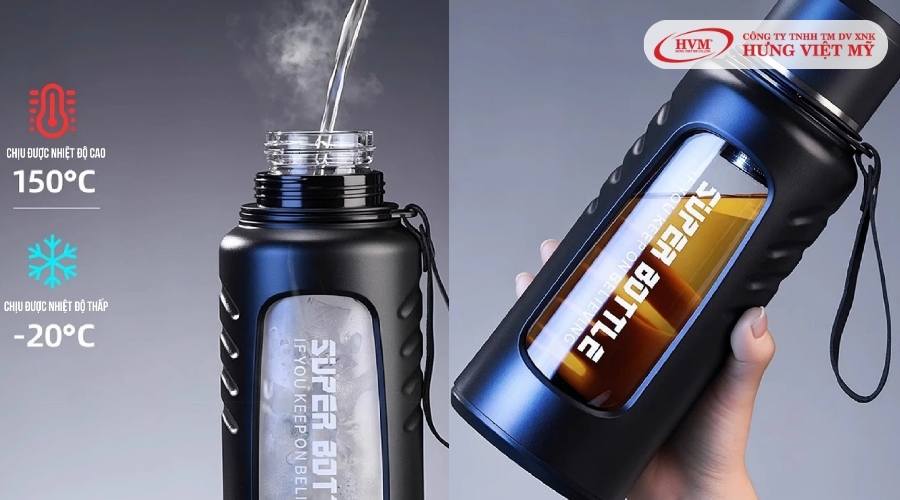 Bình giữ nhiệt thủy tinh chống va đập thiết kế bắt mắt