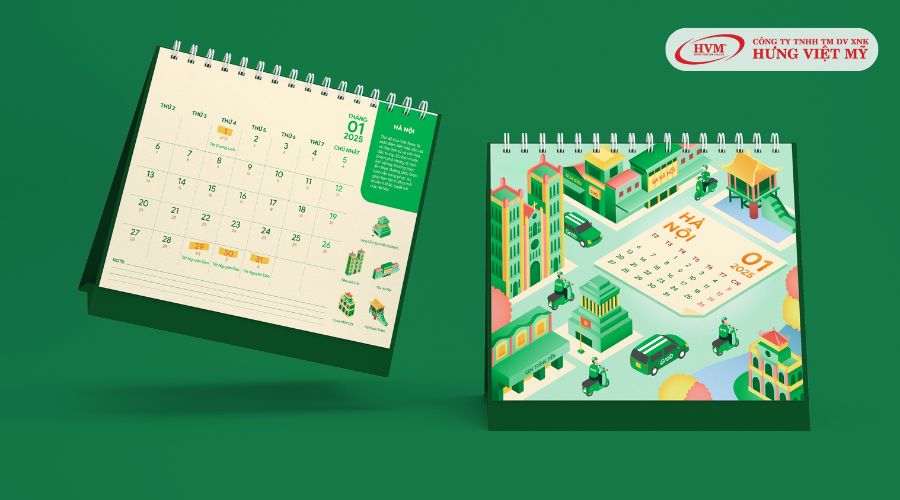 Lịch để bàn hiện đại quà tặng welcome kit