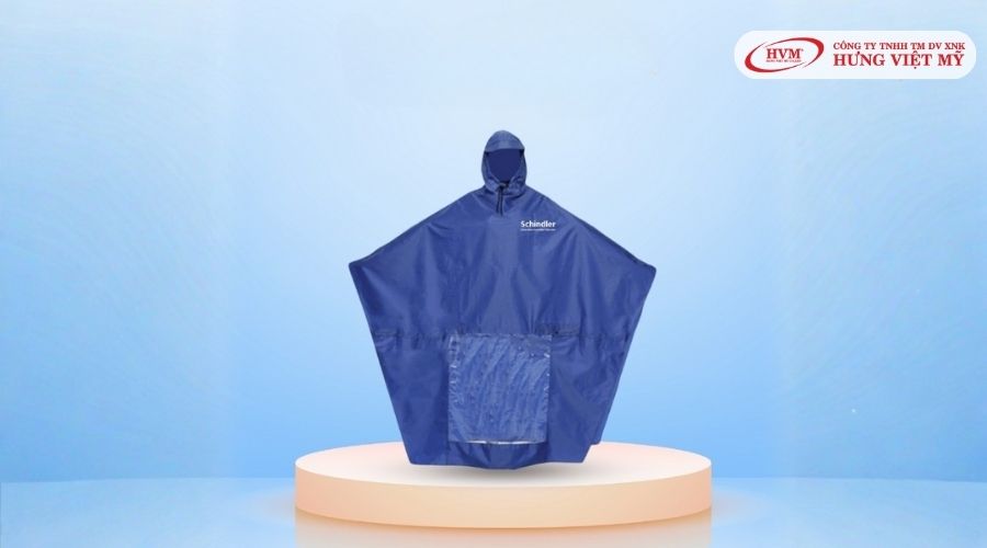 Áo mưa cánh dơi in logo tối giản