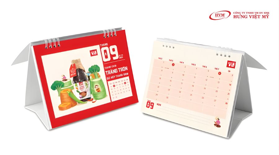 Mẫu lịch để bàn chữ A dành cho doanh nghiệp