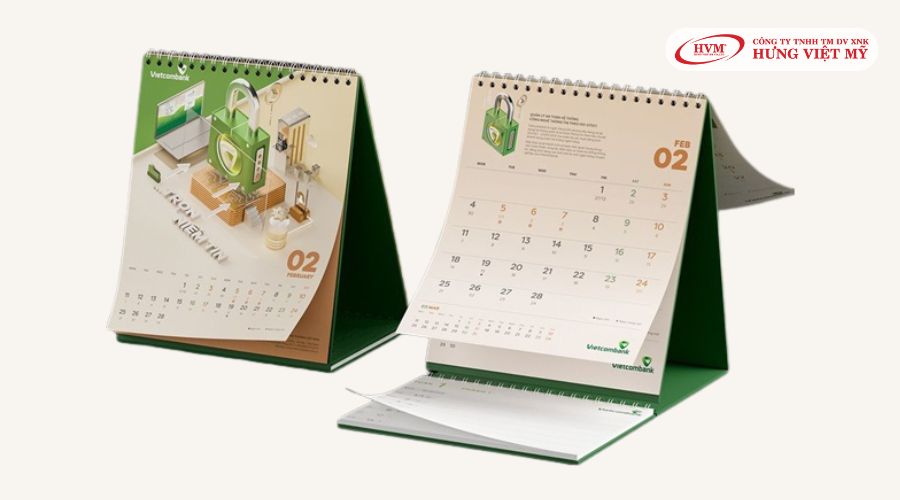 Mẫu lịch để bàn dọc