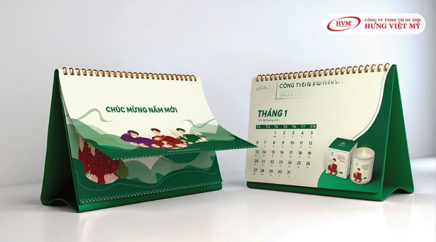 Mẫu lịch để bàn quảng cáo sản phẩm doanh nghiệp