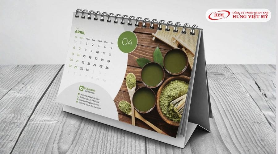 Mẫu lịch để bàn thiết kế theo yêu cầu doanh nghiệp