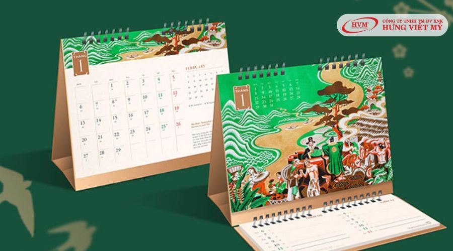 Ưu điểm, kích thước lịch để bàn chữ M