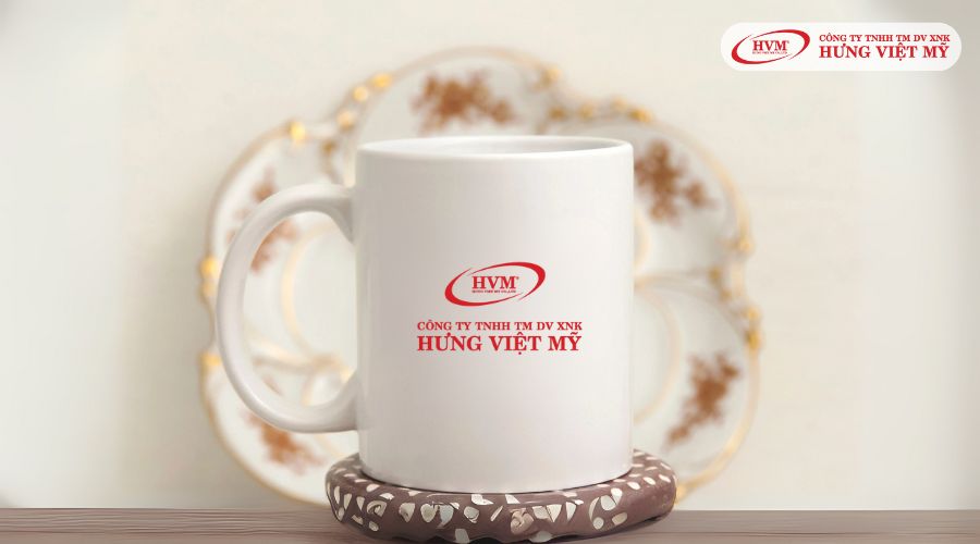 Ly sứ quà tặng in logo công ty