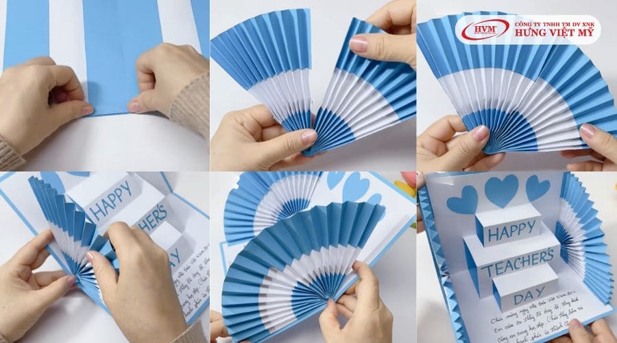 Thiệp 20/11 3D hình quạt dễ làm