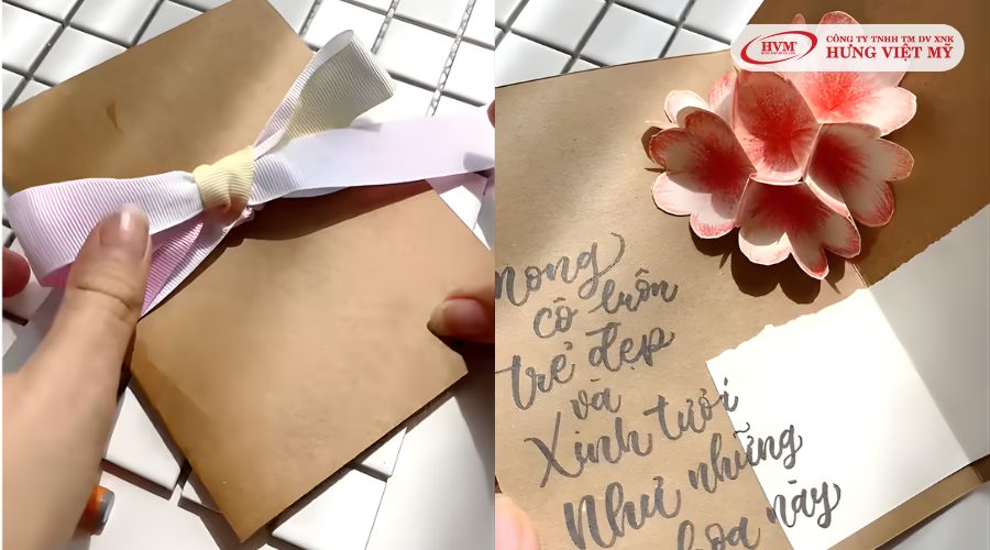 Viết lời chúc và trang trí bìa thiệp