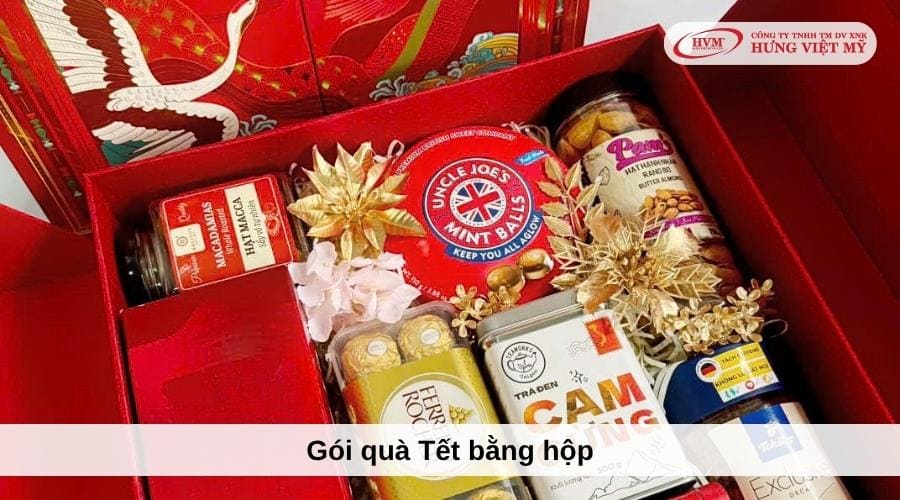 Cách gói quà Tết bằng hộp sang trọng