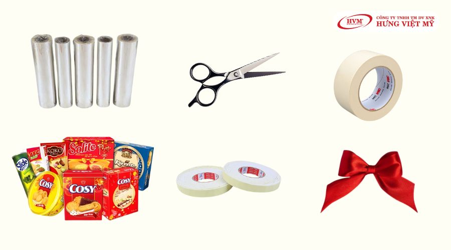 Dụng cụ gói giỏ quà Tết