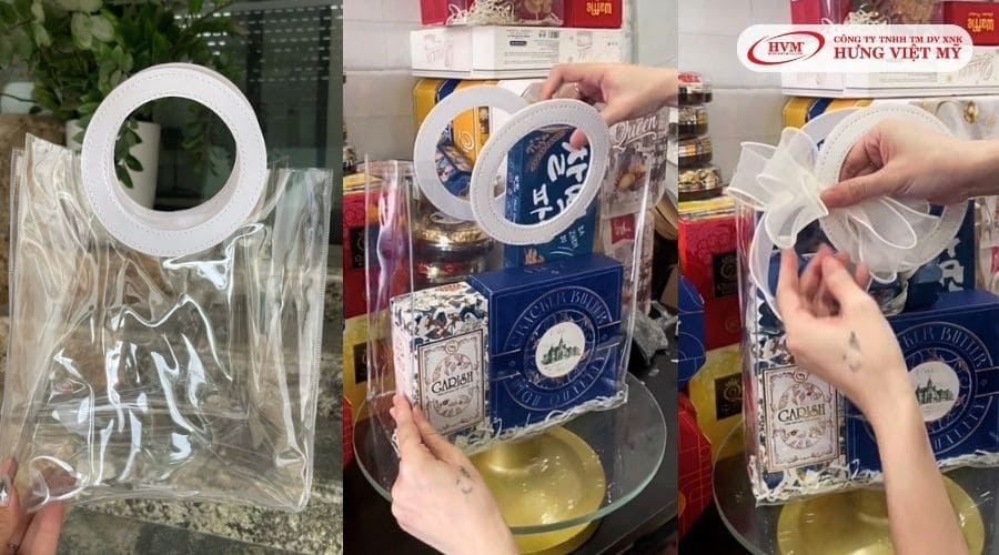 Hướng dẫn làm giỏ quà Tết bằng túi đẹp mắt, ấn tượng