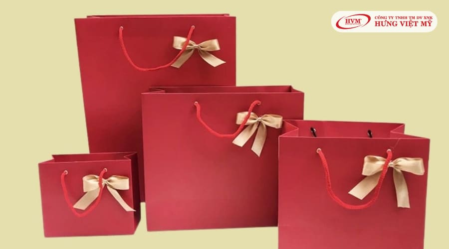 mẫu túi giấy thắt nơ trang nhã, thanh lịch 