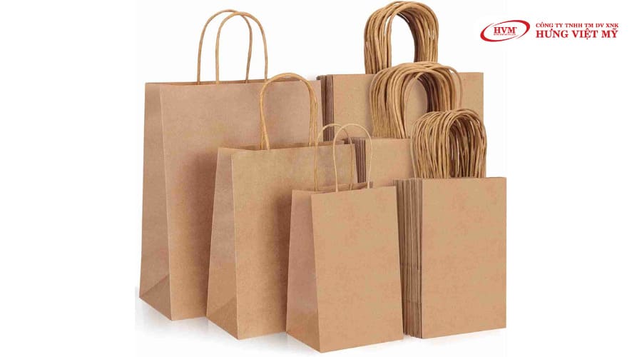 túi giấy đựng quà tết màu nâu đơn giản 