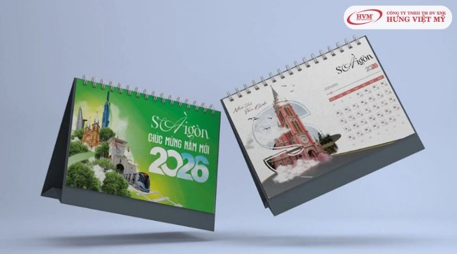 Lịch để bàn in theo yêu cầu làm quà tặng cuối năm