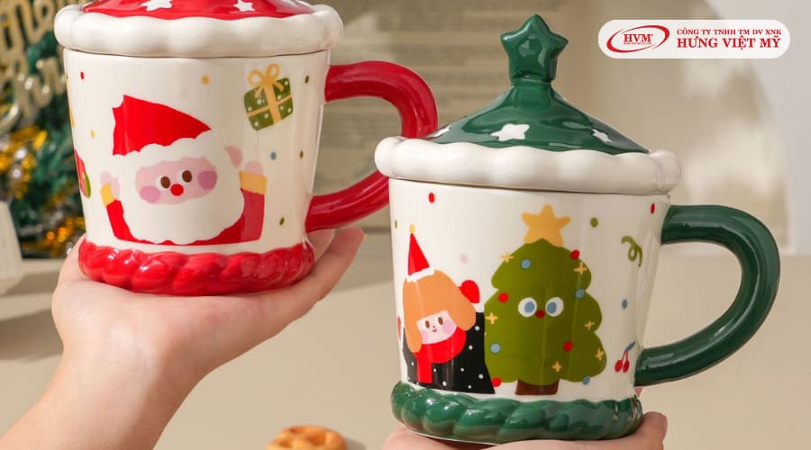 Cốc in họa tiết Giáng sinh dễ thương