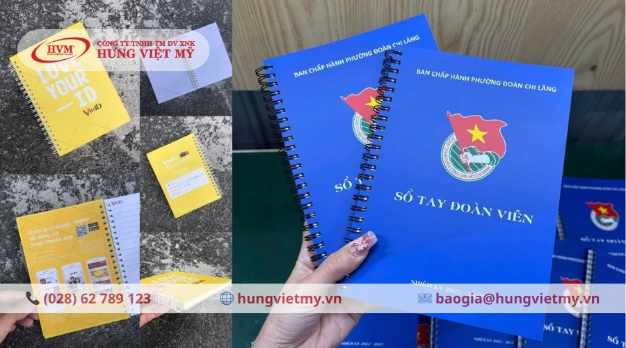 Mẫu sổ l&ograve; xo in theo y&ecirc;u cầu tại Hưng Việt Mỹ