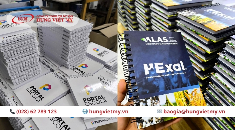 Xưởng sản xuất sổ tay l&ograve; xo của Hưng Việt Mỹ với số lượng lớn