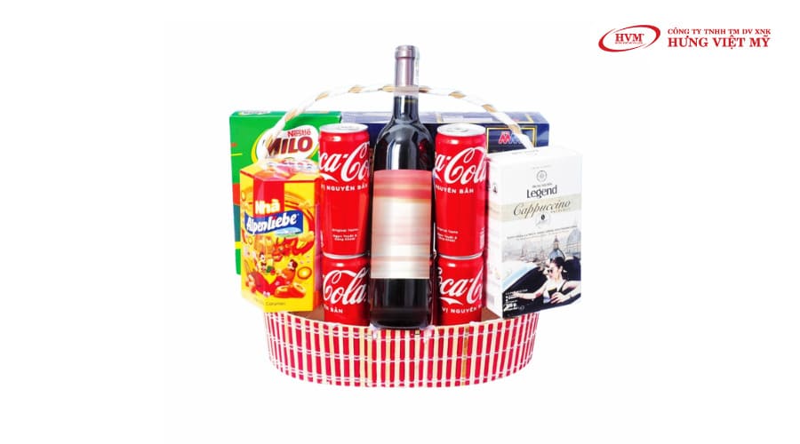 Giỏ quà Tết 300K gồm các loại đồ uống