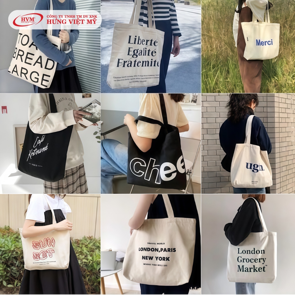 Túi vải Canvas Hàn Quốc thiết kế đơn giản, trẻ trung