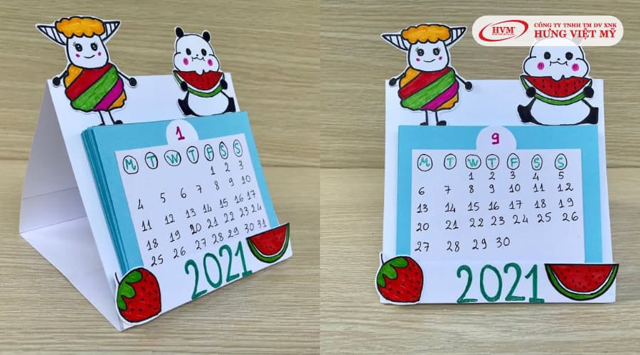 Cách làm lịch để bàn bằng giấy cứng