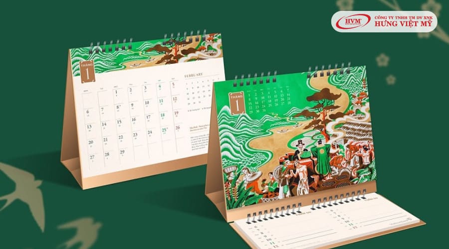 Mẫu mockup lịch để bàn đẹp mắt