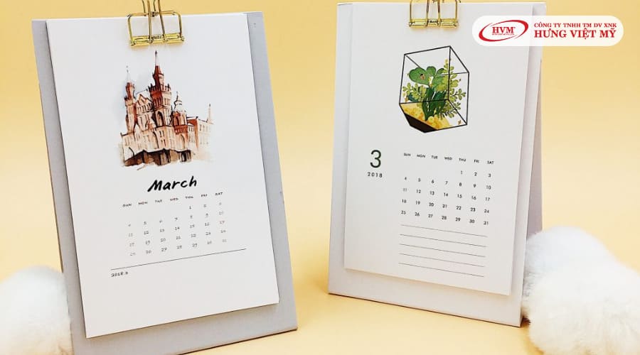 Mẫu mockup lịch để bàn hiện đại